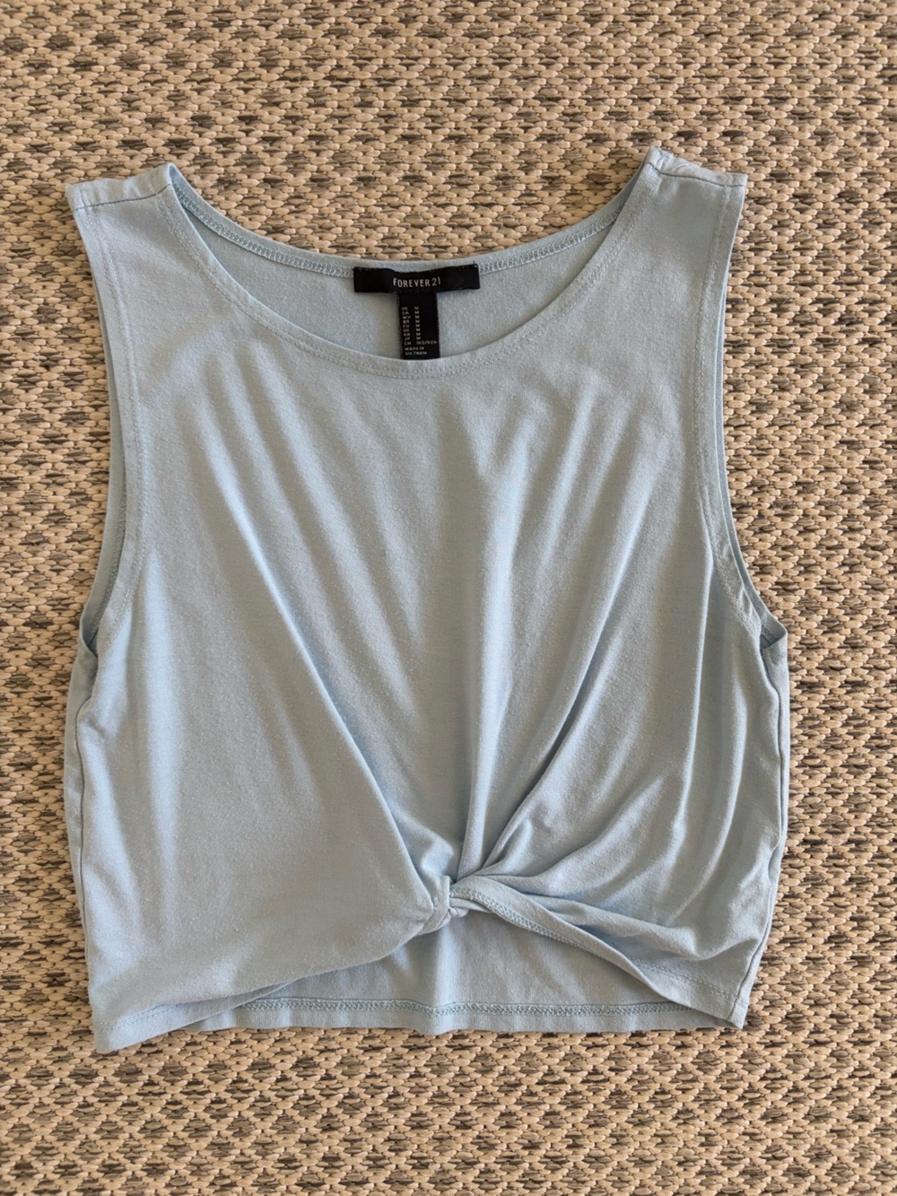 Forever 21 Light Blue Twist-Front Women's Tank Top- size M